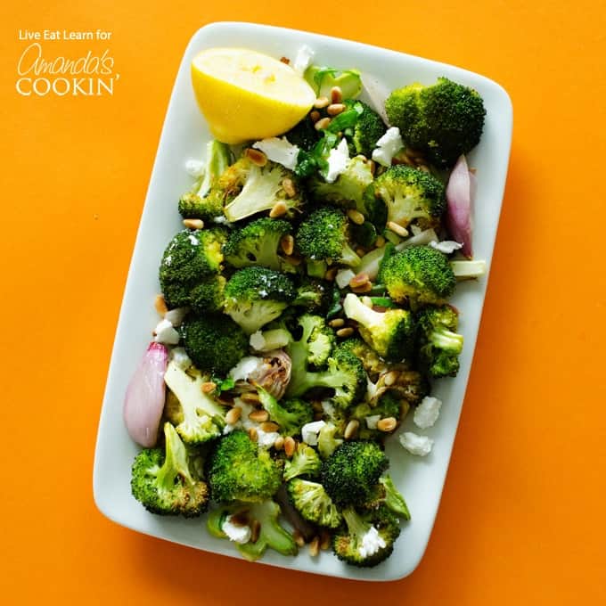 plate of roasted broccoli