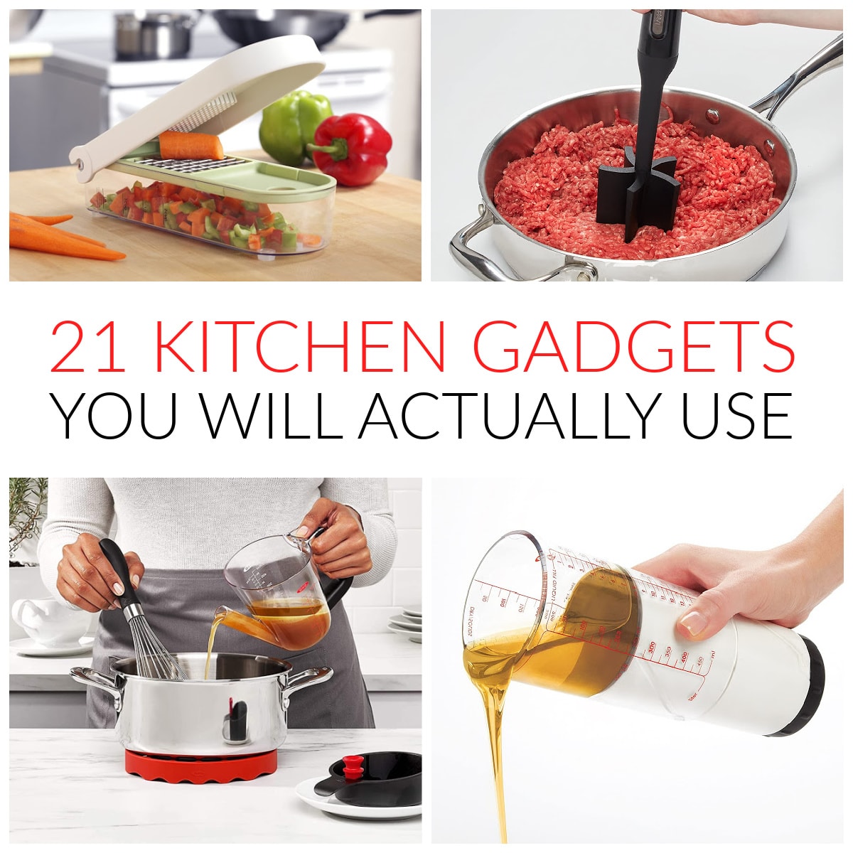 COLLAGE OF KITCHEN GADGET IMAGES