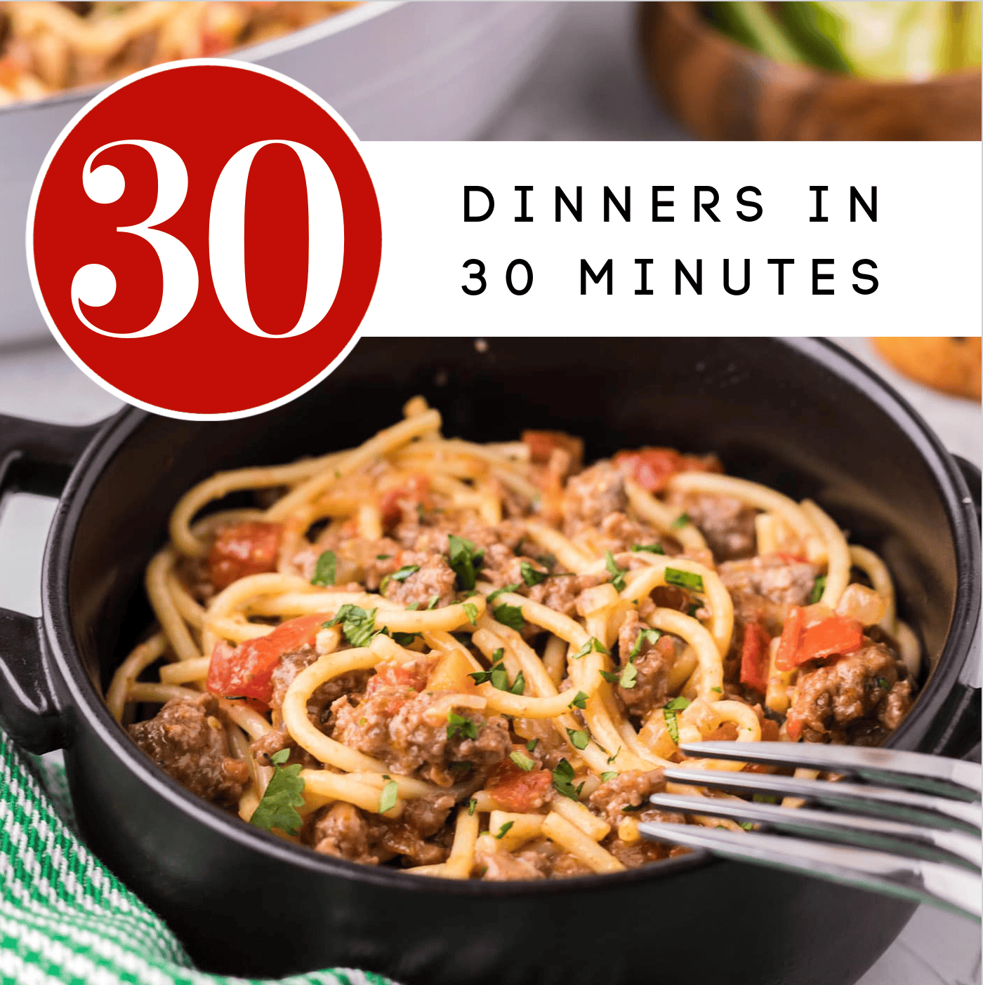 PHOTO OF TACO SPAGHETTI WITH TEXT OVERLAY
