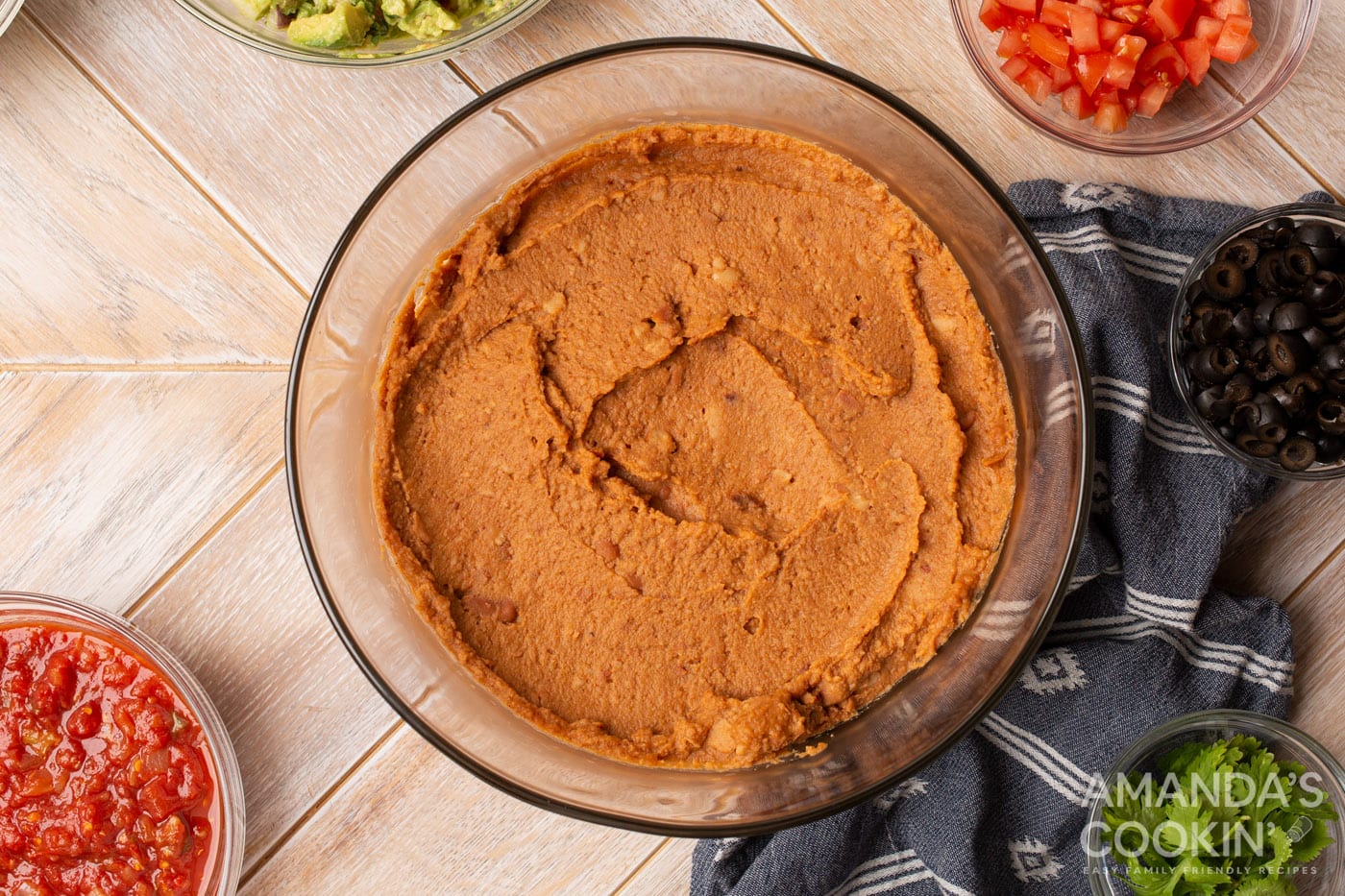 refried beans in a bowl