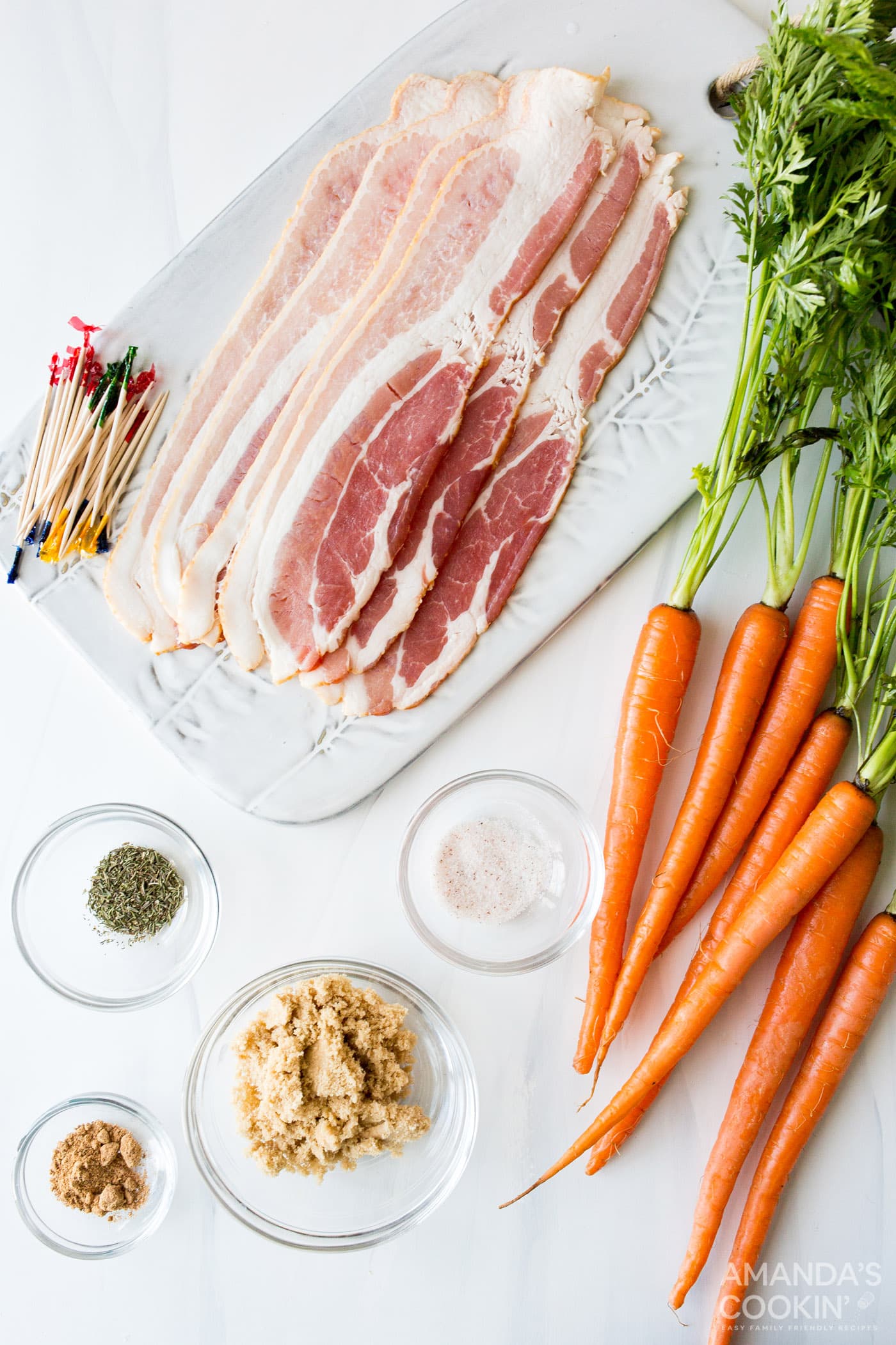ingredients needed for air fryer bacon wrapped carrots
