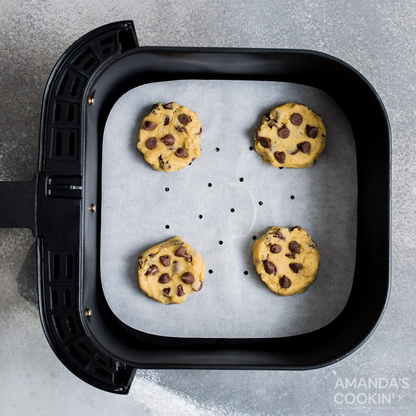 chocolate chip cookie dough in air fryer