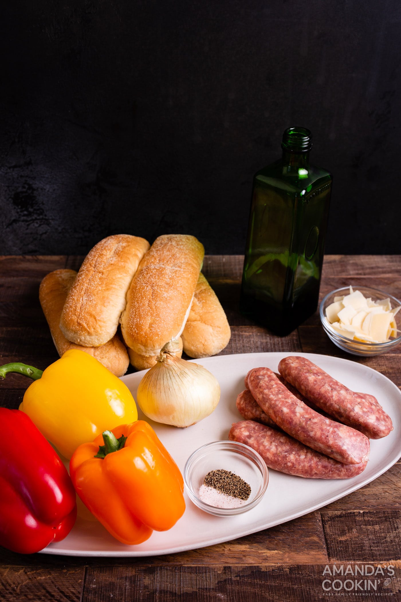 ingredients for Air Fryer Italian Sausage and Peppers