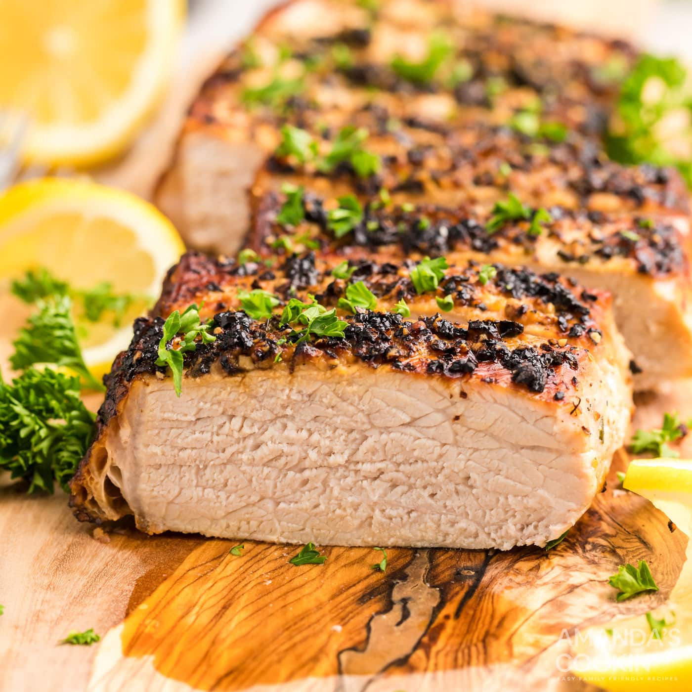 sliced Air Fryer Pork Tenderloin