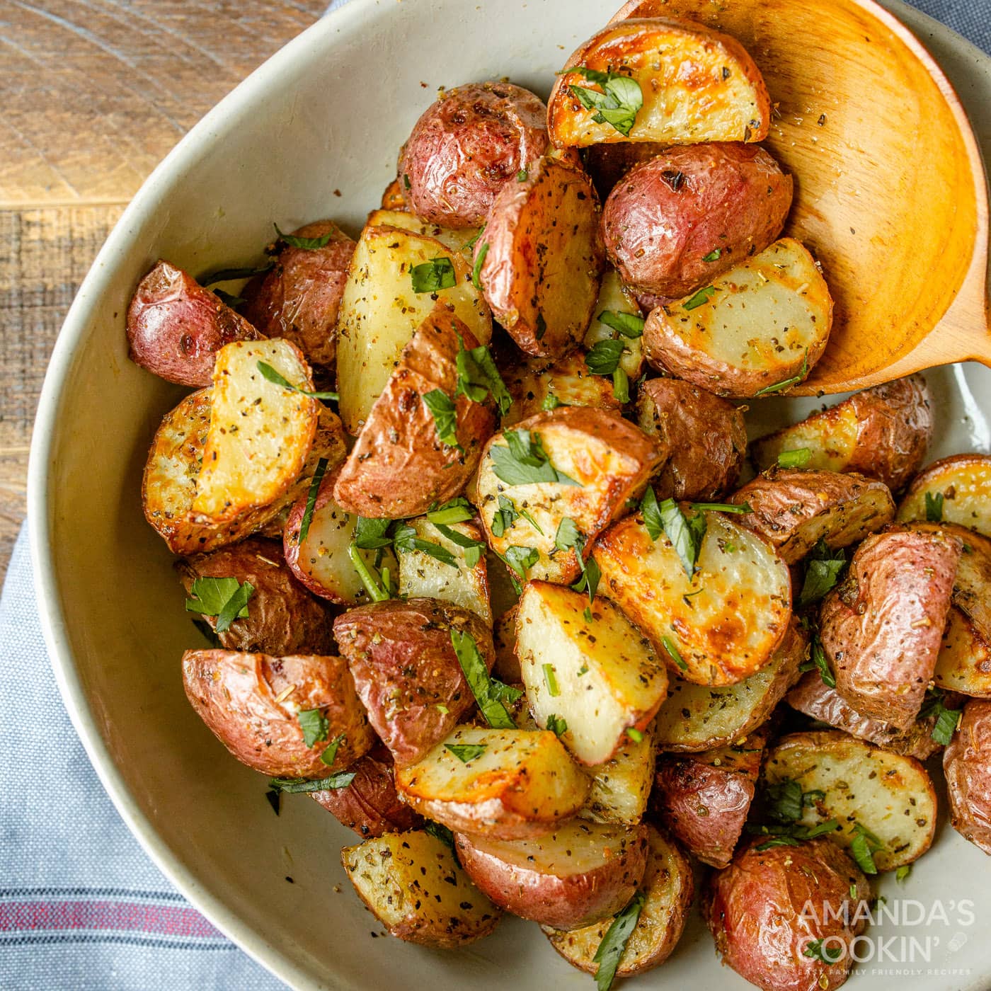 roasted potatoes in a bowl
