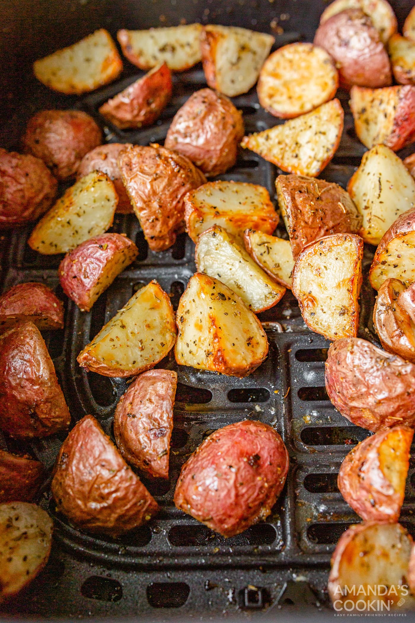 roasted potatoes in air fryer basket