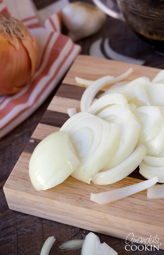 Slice your onions for the Amish Pot Roast