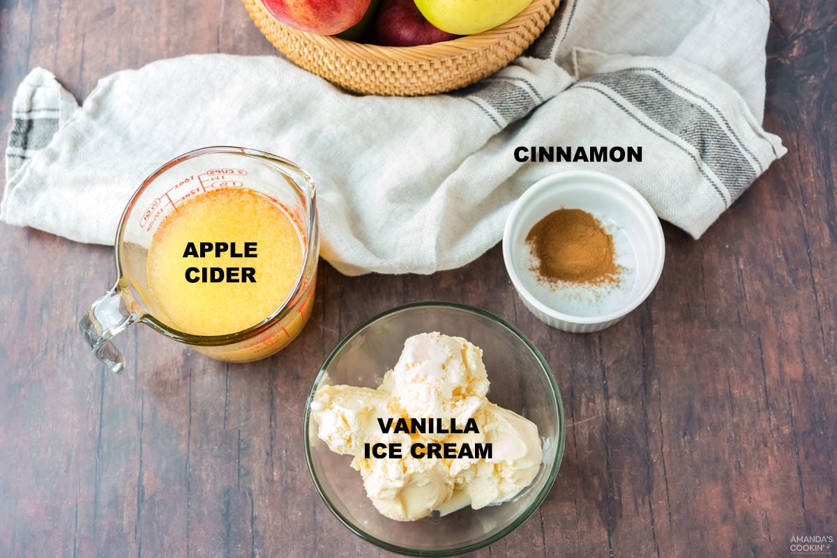 ingredients for apple cider milkshakes