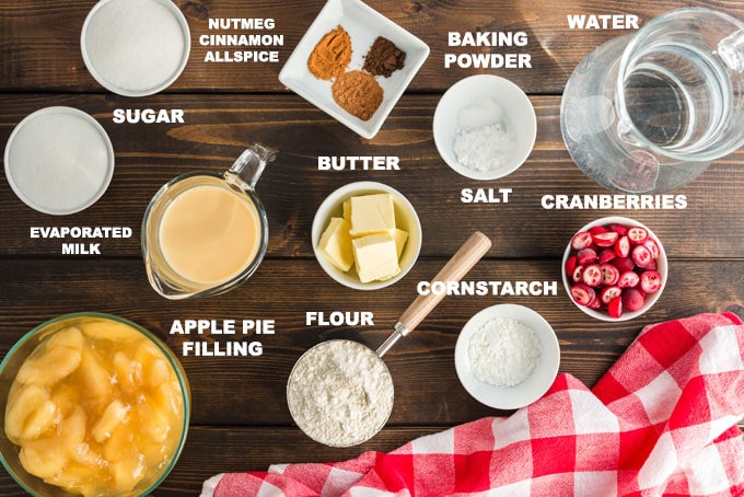 ingredient illustration for cranberry apple crisp