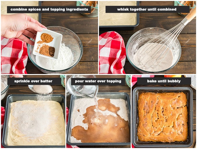 step photos showing how to make apple cranberry crisp