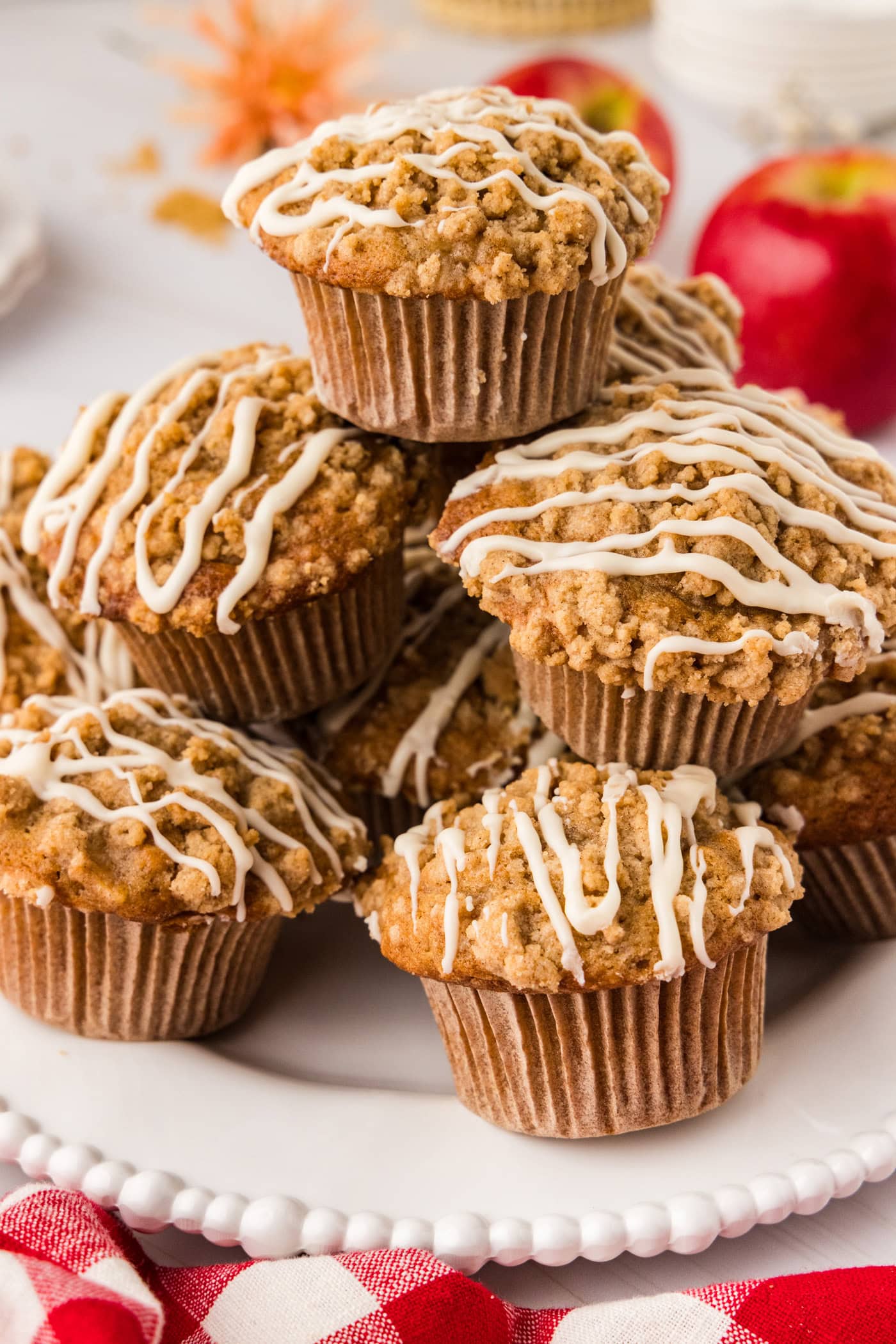 Pile of Apple Muffins on a plate