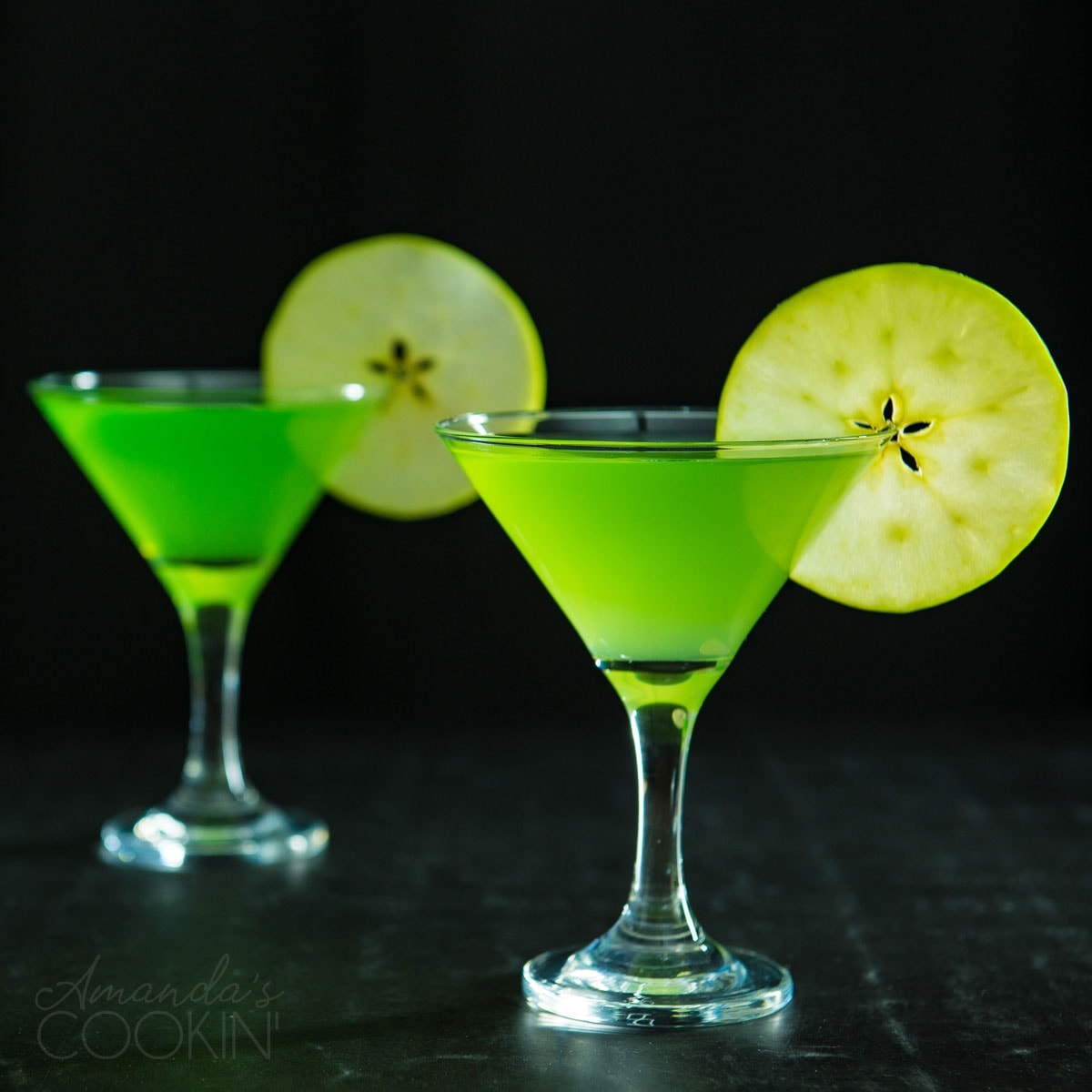 green appletini martinis