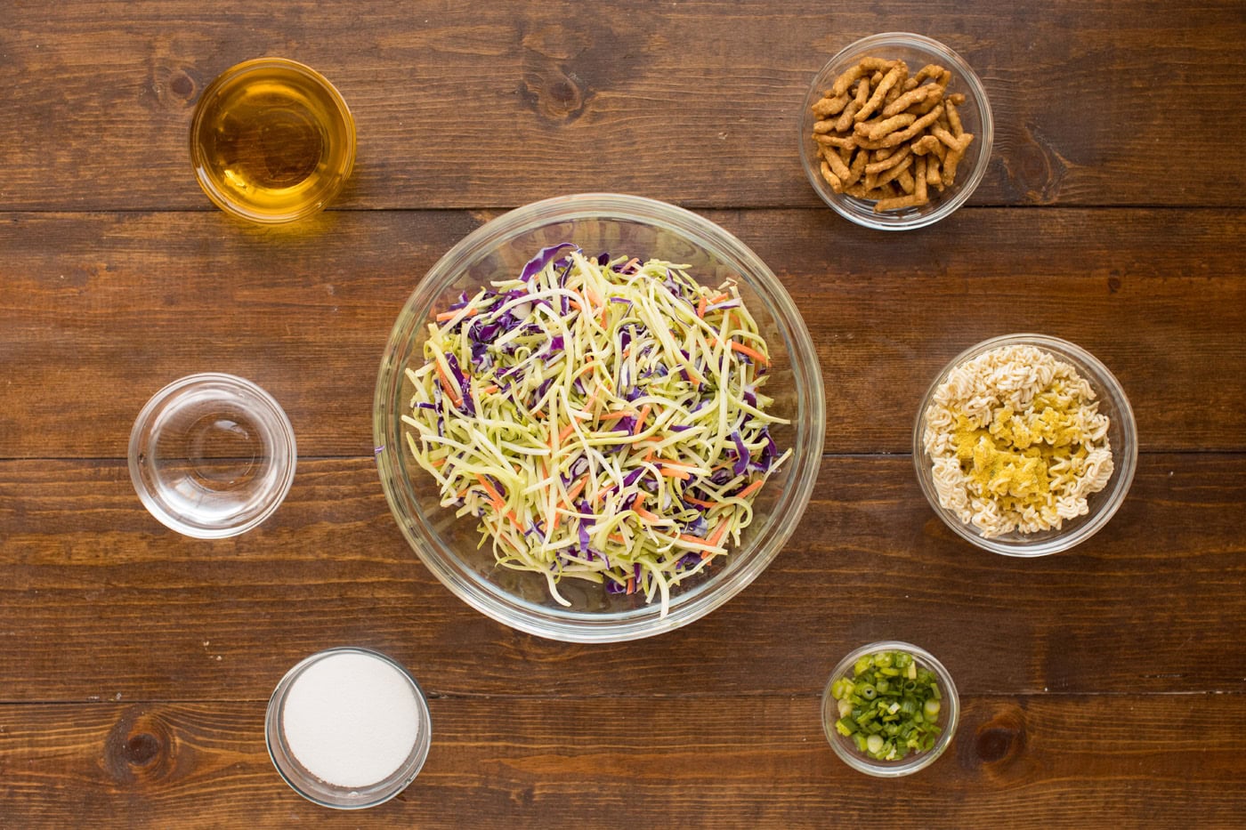 ingredients for Asian Broccoli Slaw