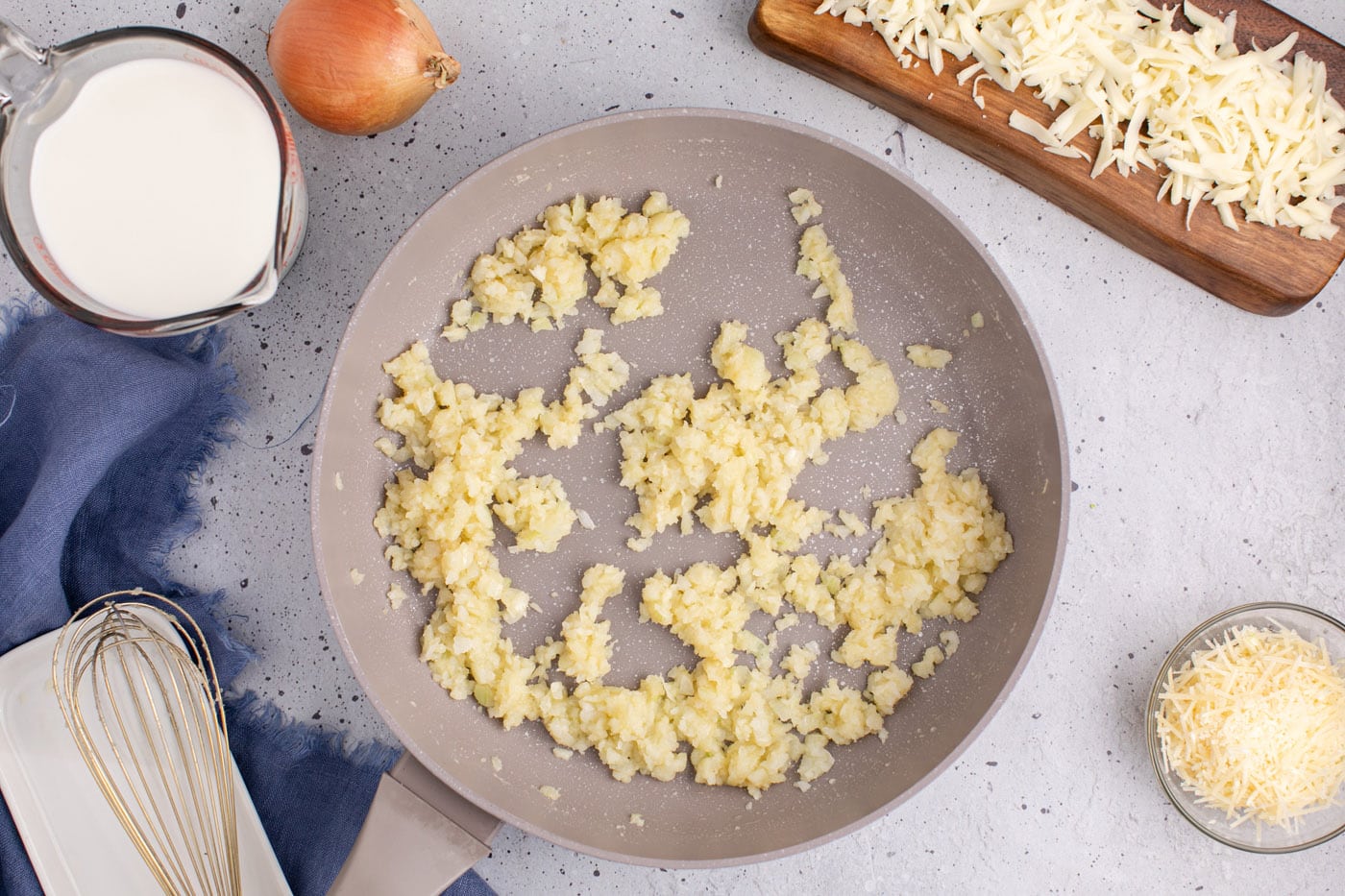 onion and garlic. mixture in skillet