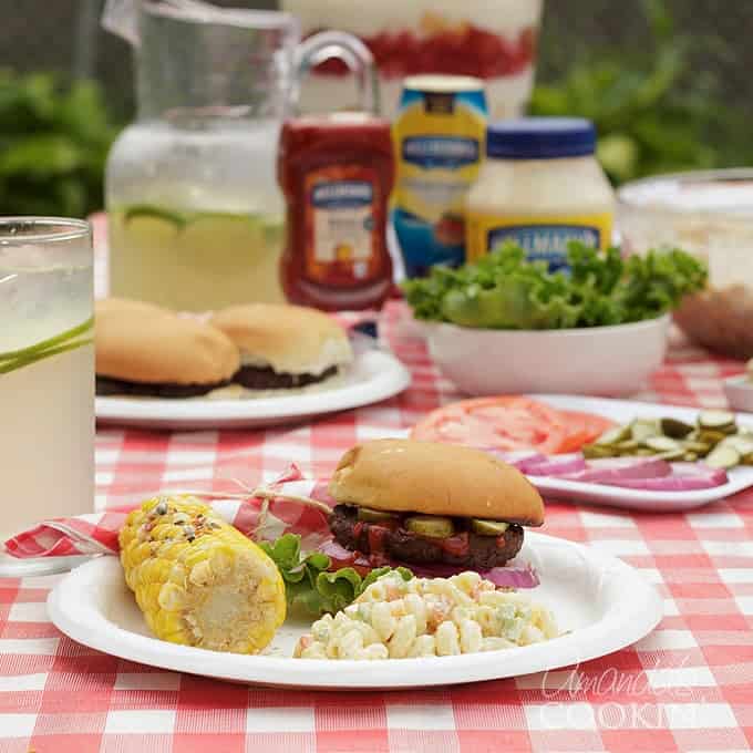 picnic set up on table