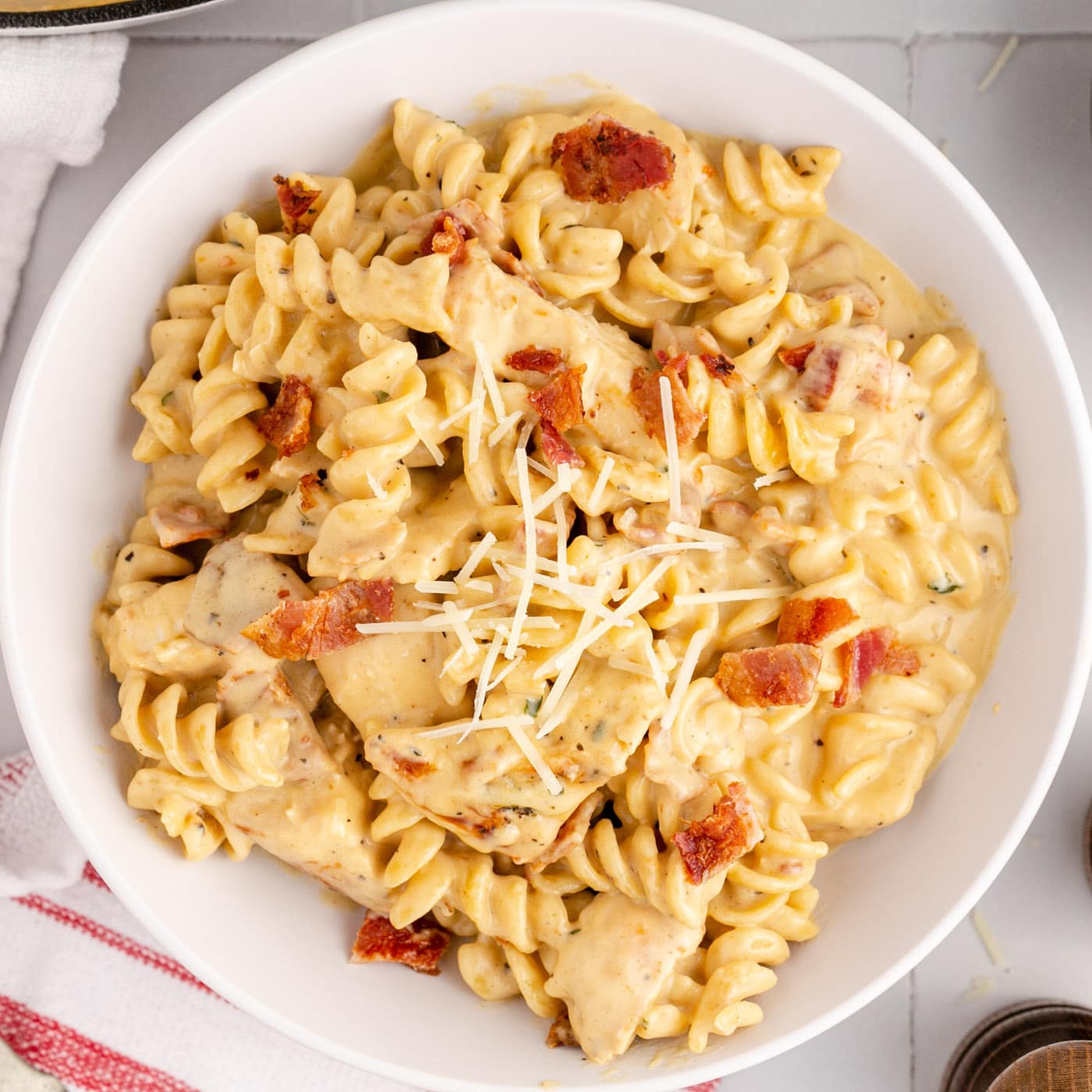 Bowl of Bacon Chicken Ranch Pasta