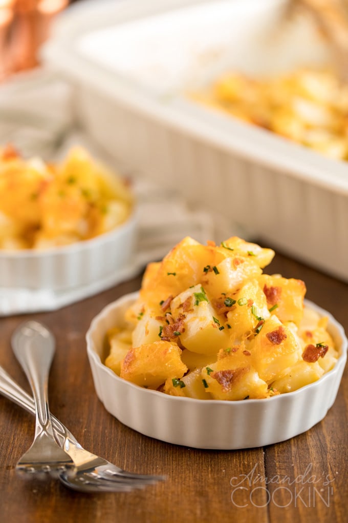 small dish of cheese potatoes