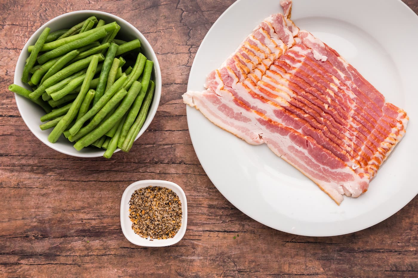 Ingredients for Bacon Wrapped Green Beans