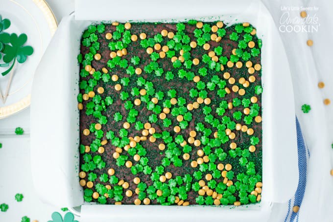 Bailey's Irish Cream Chocolate Fudge with candy sprinkles
