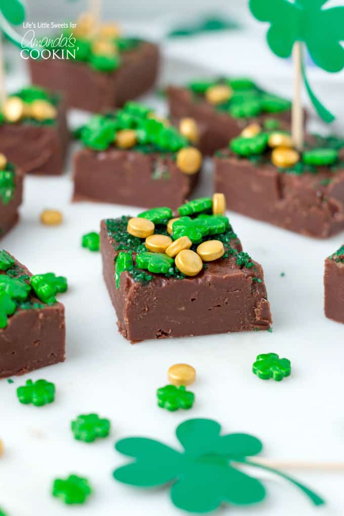 Baileys Irish Cream Chocolate Fudge with sprinkles