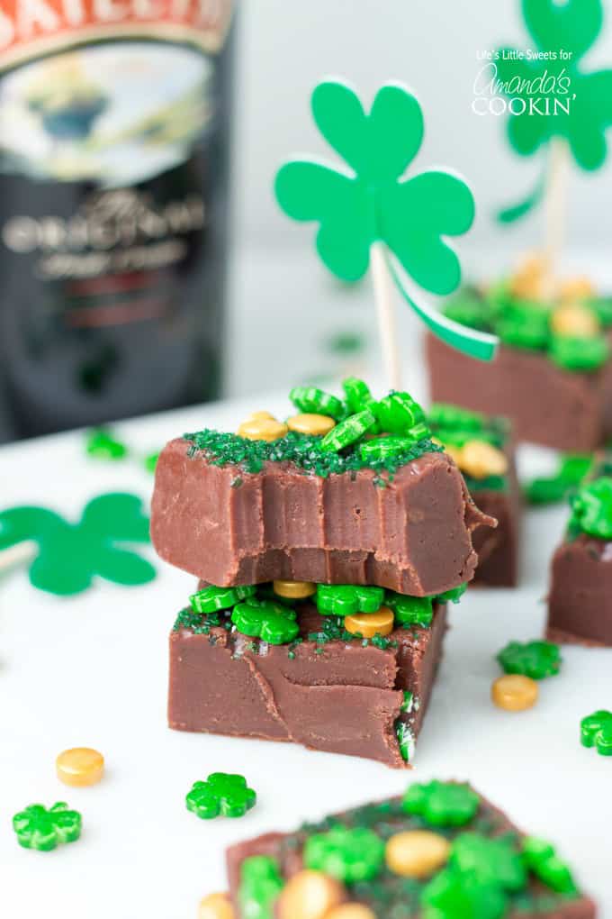Baileys Irish Cream Chocolate Fudge stacked