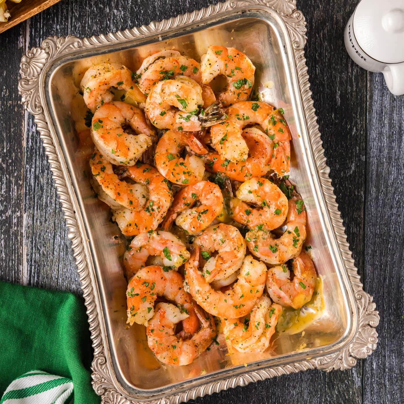 Baked Shrimp in an antique platter