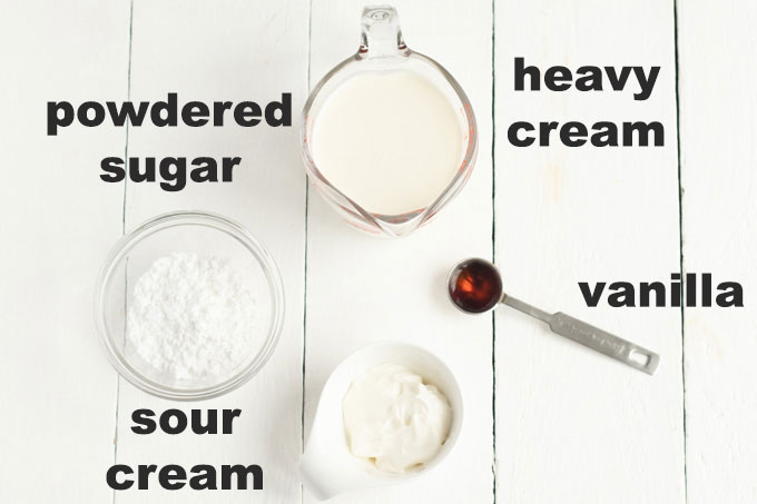 ingredients for whipped cream topping