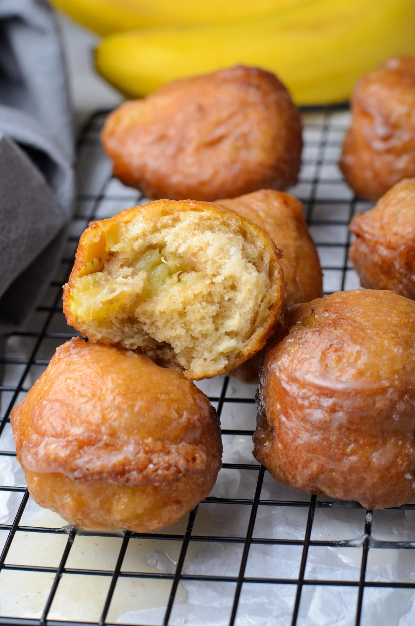 bite out of a Banana Fritter