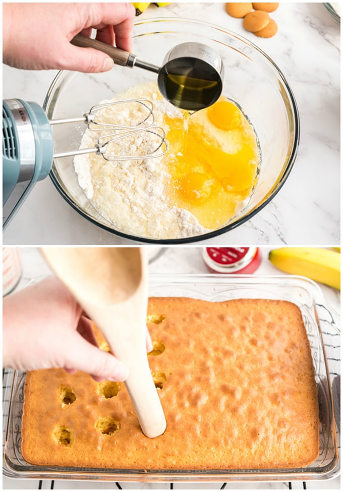 preparing cake mix