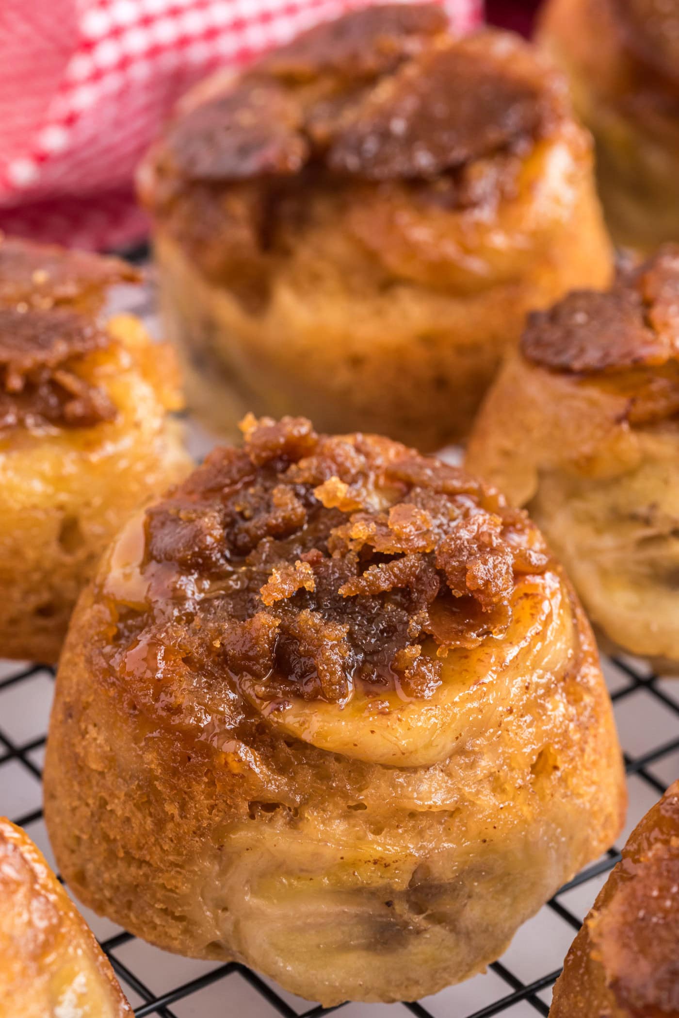 Close up photo of a Banana Upside Down Muffin