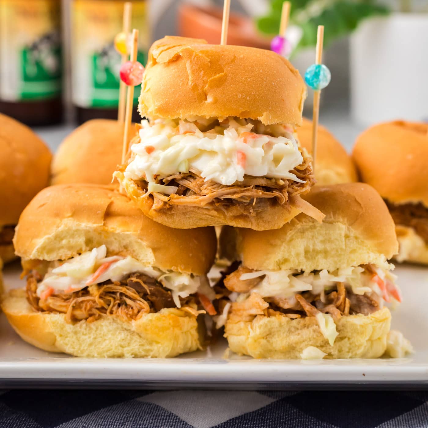 Stack of BBQ Chicken Sliders