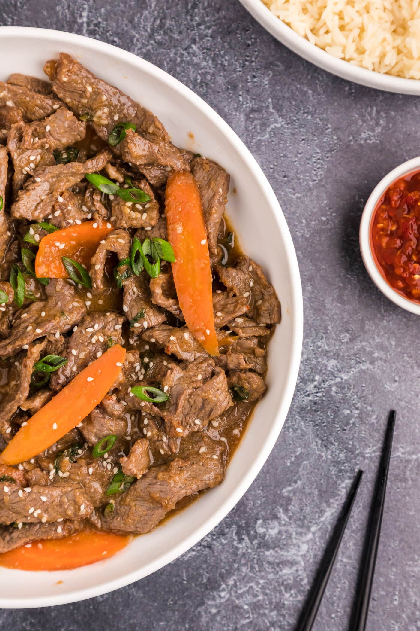 Close up photo of Beef Bulgogi in a bowl
