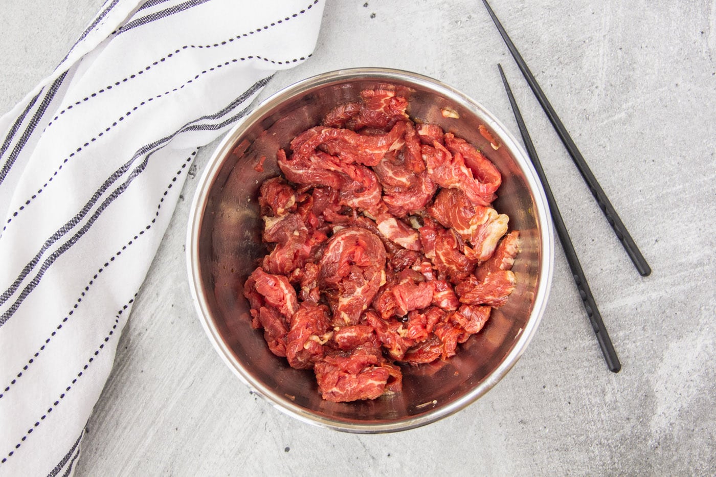 sliced flank stank in a bowl