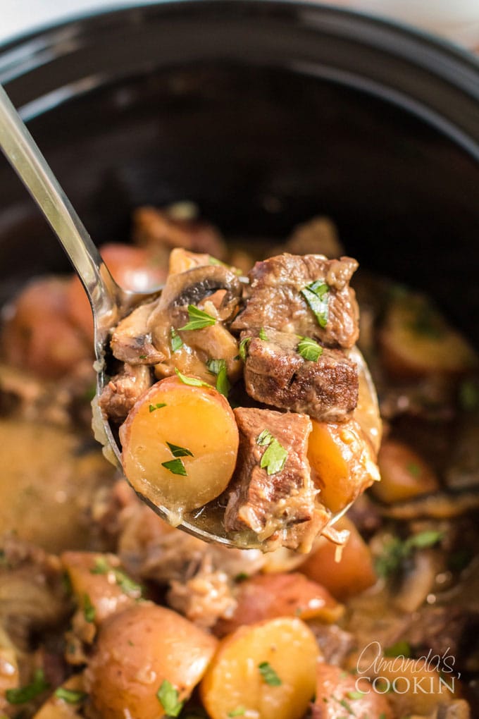 spoonful of crockpot beef stew