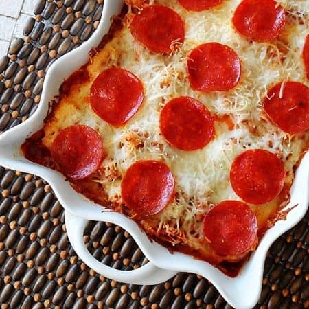 Sausage & Pepperoni Pizza Casserole