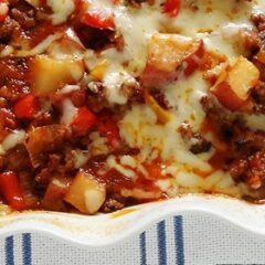 Sweet Italian Sausage, Pepper and Potato Bake