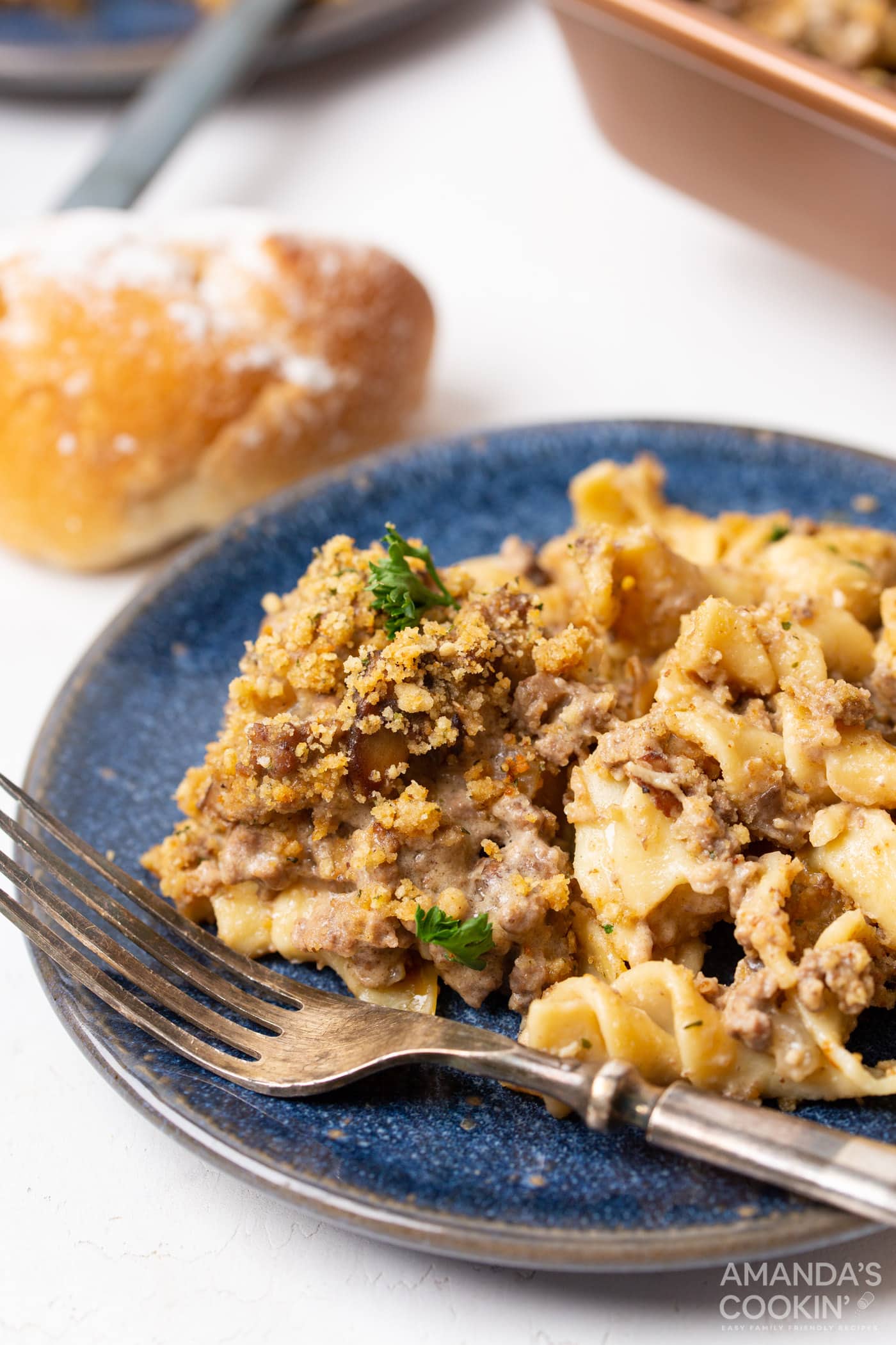 plate of Beef Stroganoff Casserole