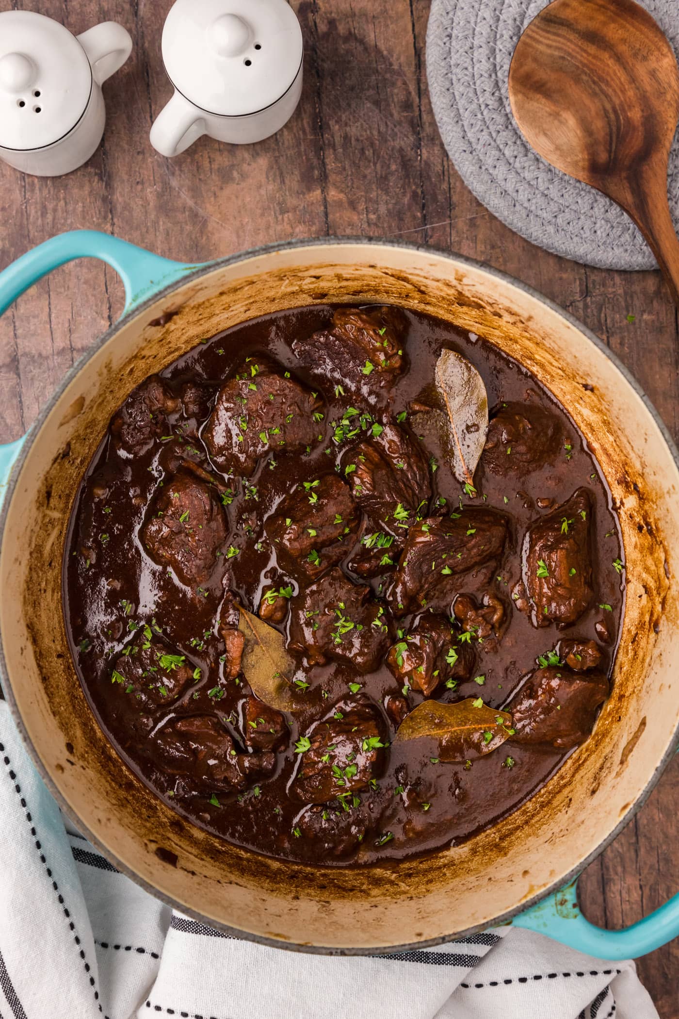Pot of Beef Tips and Gravy