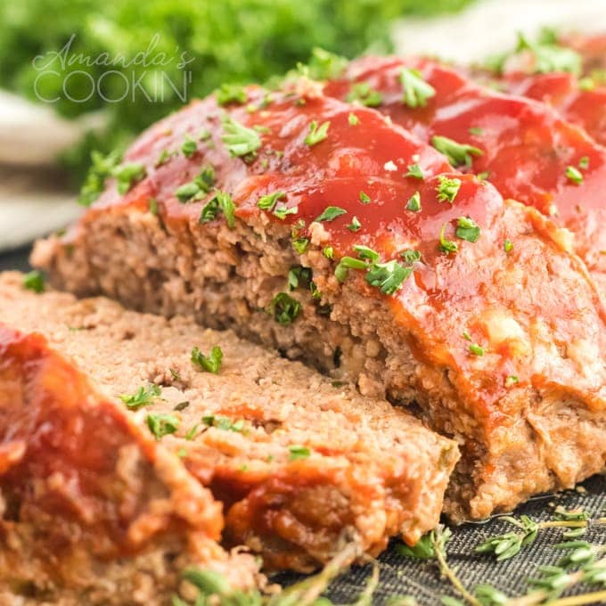 sliced glazed meatloaf
