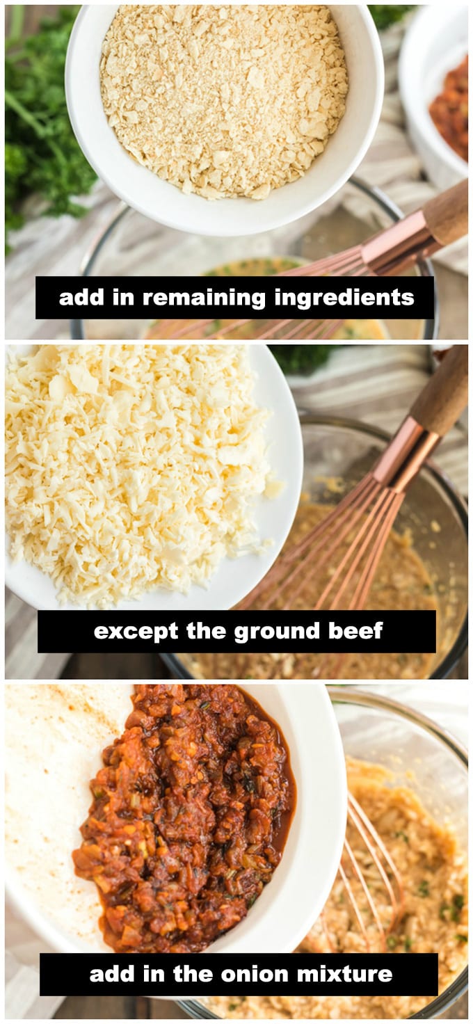 adding crushed saltines and cheese to egg mixture