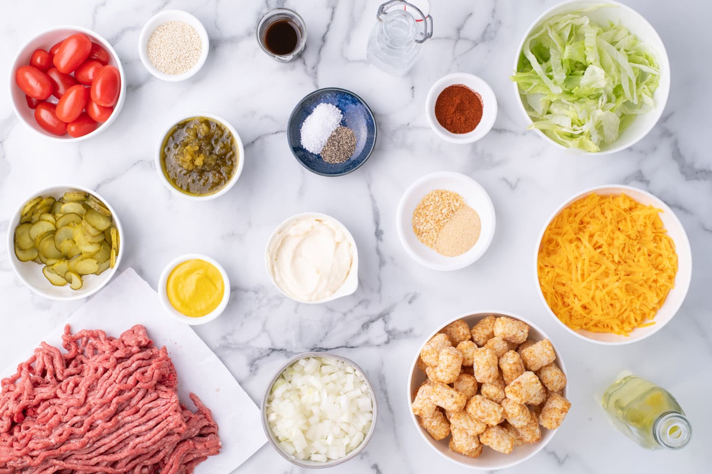 Ingredients for Big Mac Casserole