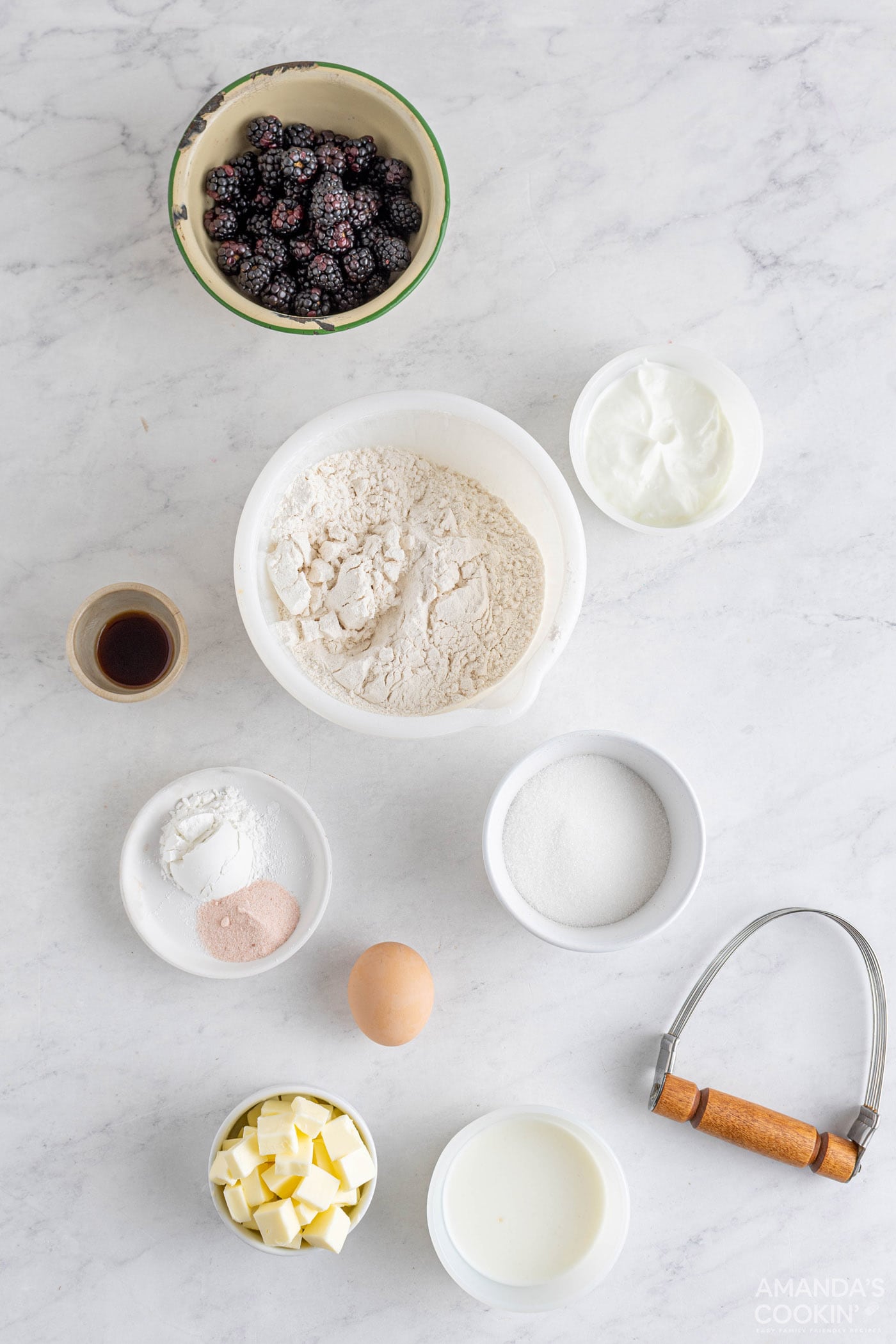 Blackberry Scone ingredients