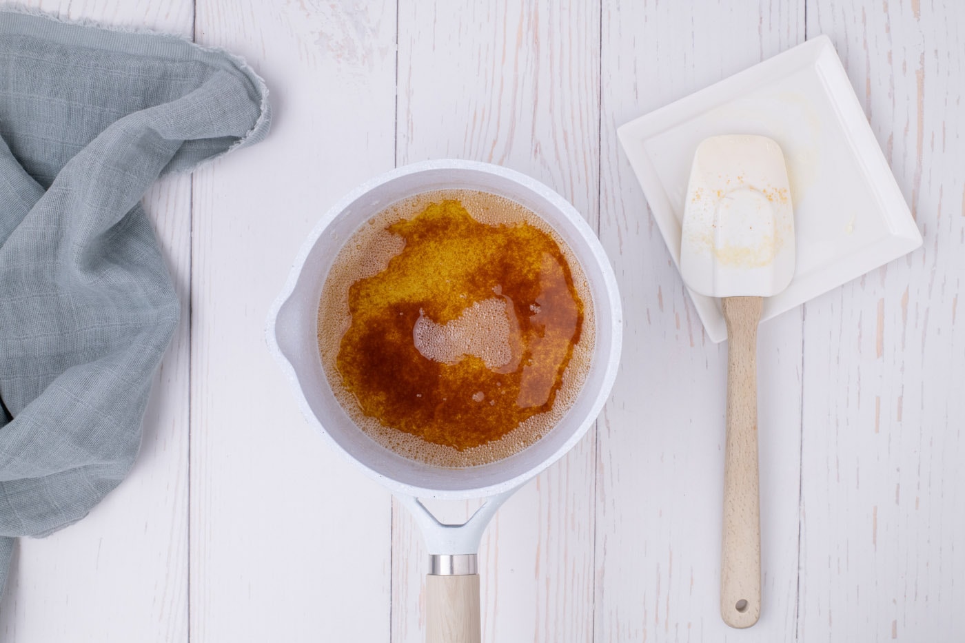 browned butter in a saucepan