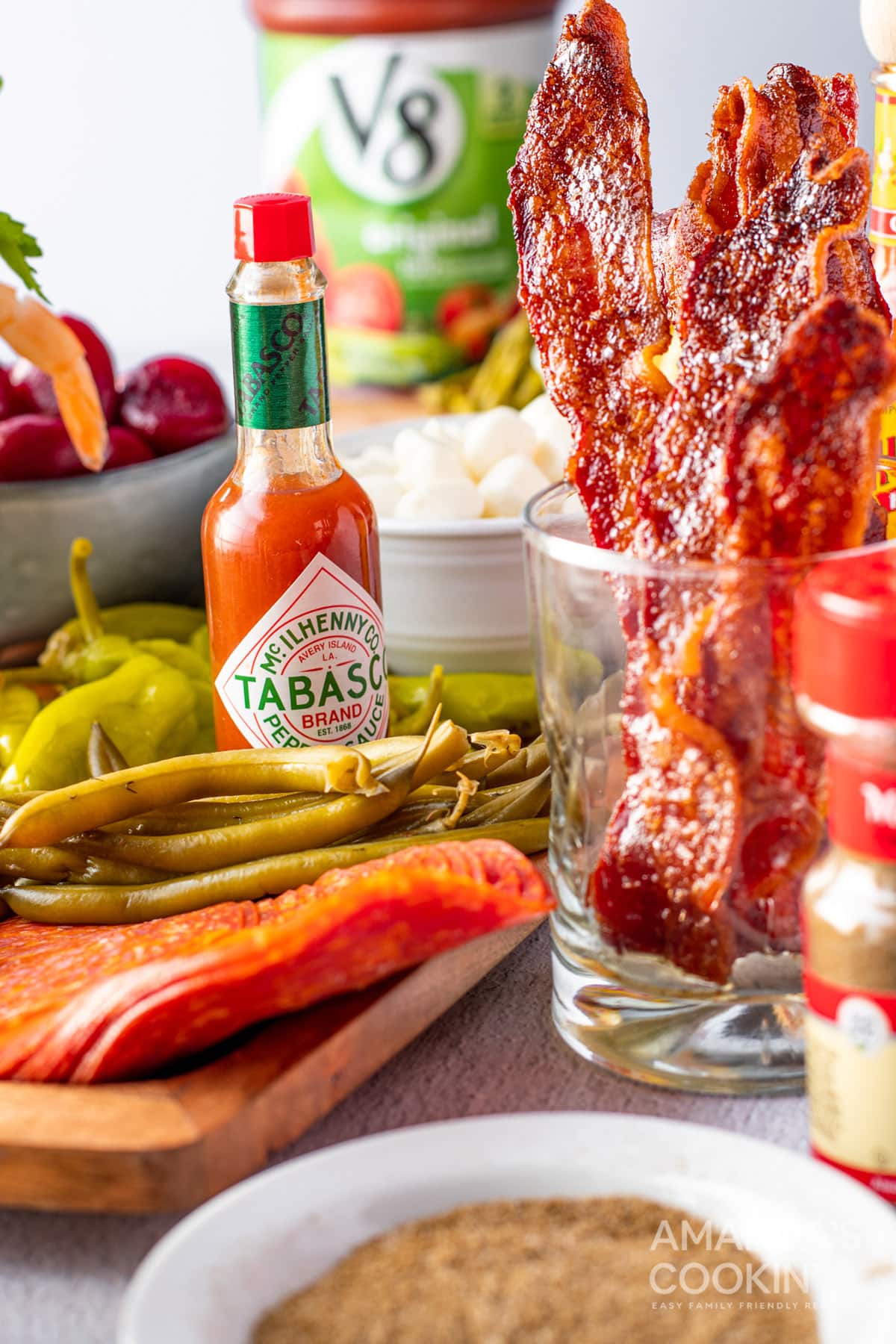tabasco sauce and bloody mary toppings