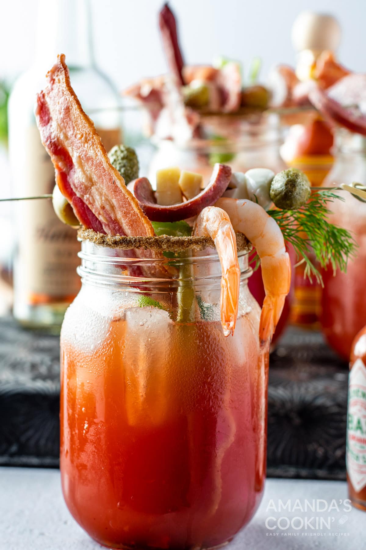 bloody mark drink with cocktail pick