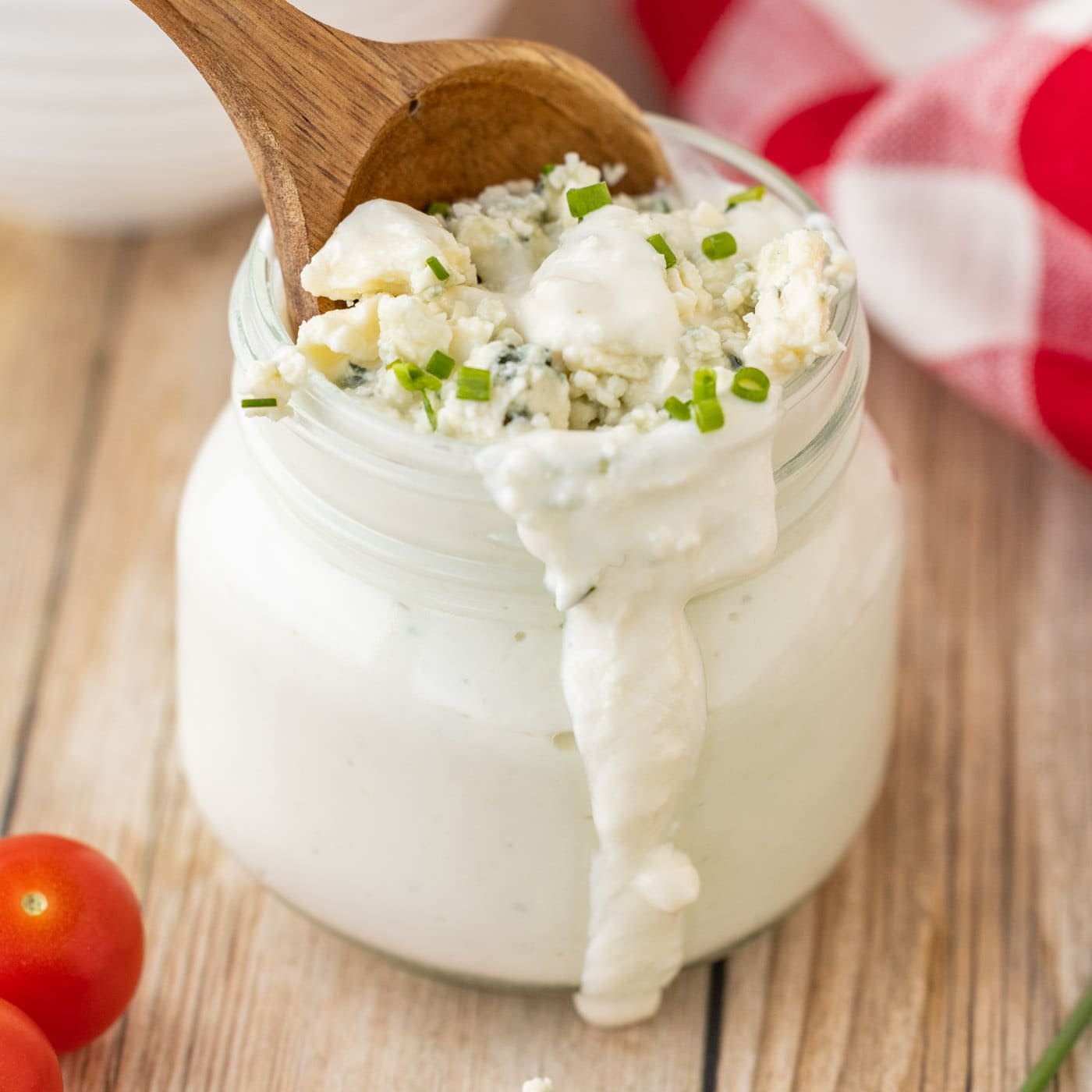 Blue Cheese Dressing in jar