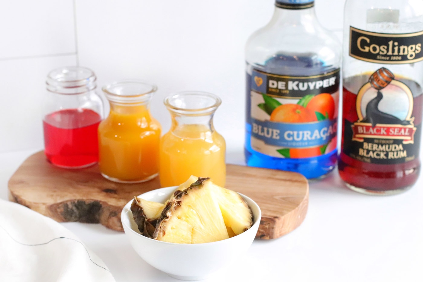 Ingredients for Blue Hawaiian Mai Tai
