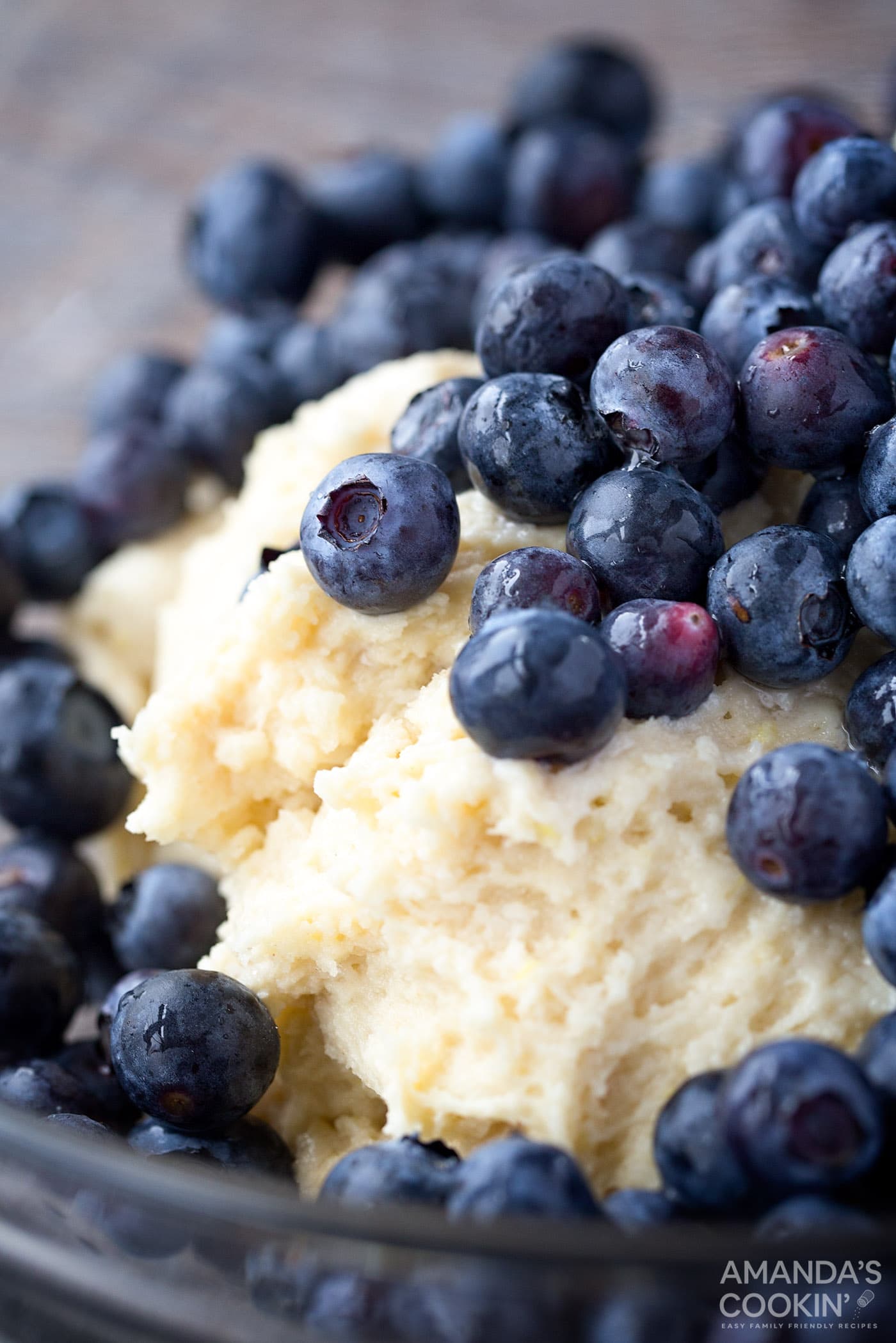 blueberry in cake batter