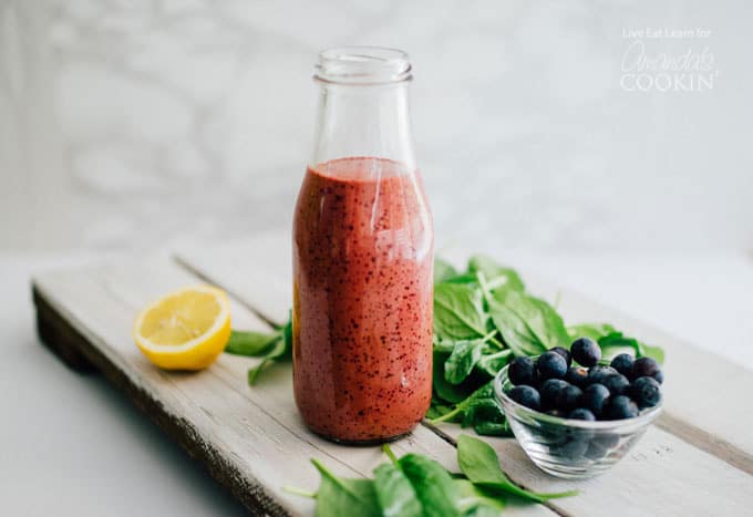 blueberry vinaigrette dressing in a bottle