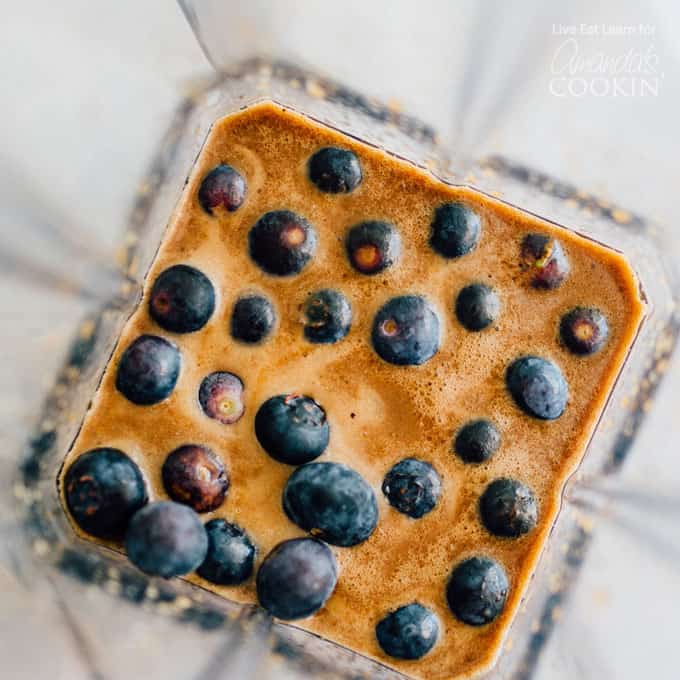 Blueberry Vinaigrette ingredients in blender